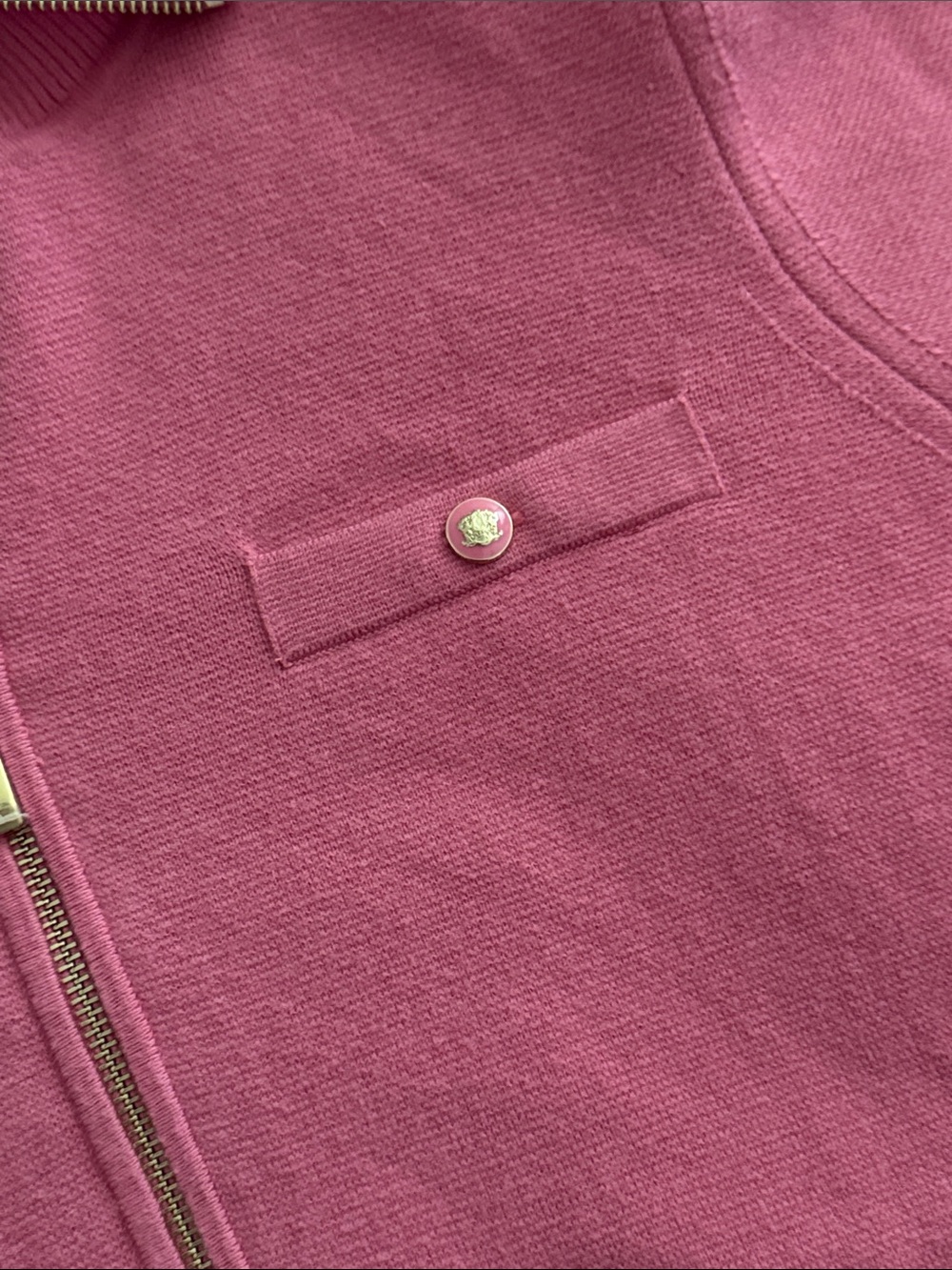 Talbots Pink Zip-Up Ribbed Knit - Picture 3 of 4